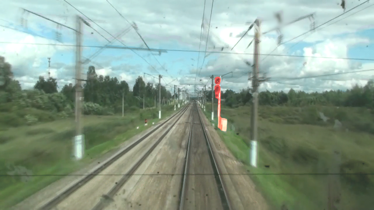 Расположение на местности релейных шкафов СЦБ у входного сигнала станции Гусино (РЖД)